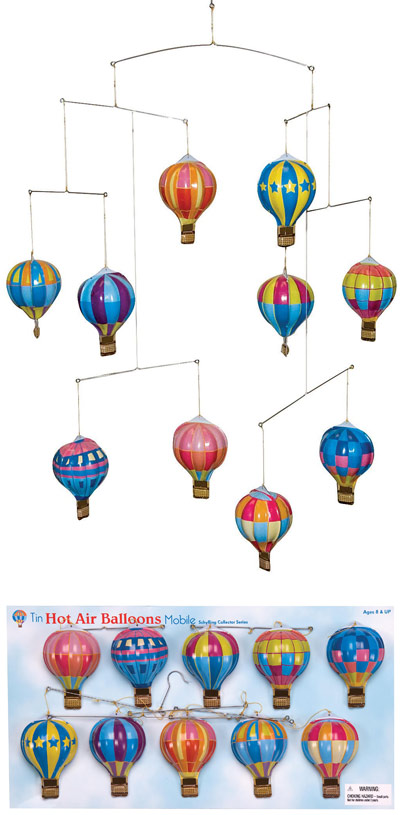 Tin Mobile with 10 Hot Air Balloons