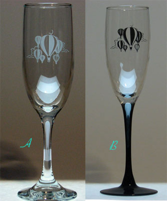 6 Ounce Hot Air Balloon Glass Champagne Glass