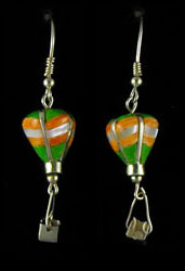 3-D Silver & Stone Inlaid Earrings